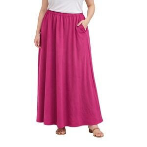 Hot Pink Maxi Skirt Pockets Barbiecore Lounge Casual Large Culture Code